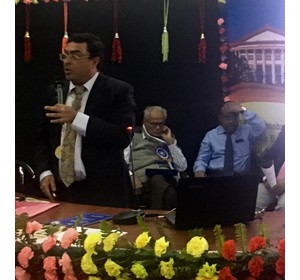 Delivering The Prestigious Dhanapati Panja Memorial Oration At The 85th Reunion Of The Medical College Calcutta.